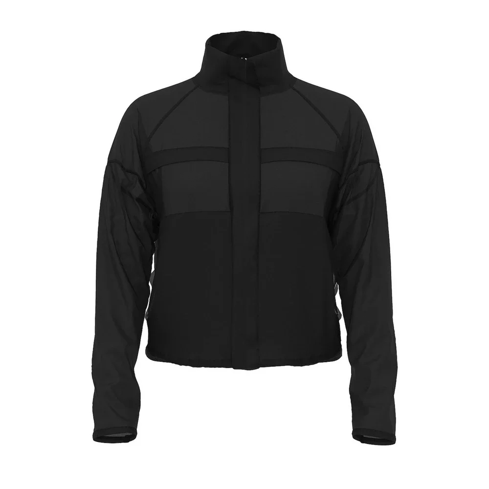 VSX Victoria's Secret Black Sheer Ripstop‎ Windbreaker Cropped Jacket Medium NEW